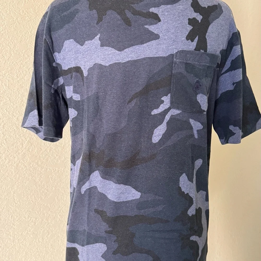 Polo Ralph Lauren Classic Fit Blue Camo Pocket Crewneck T-Shirt‎ Short Sleeve L
